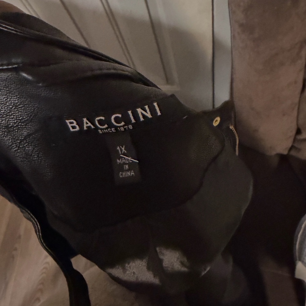 Baccini Black Faux Leather Jacket - Picture 5 of 5